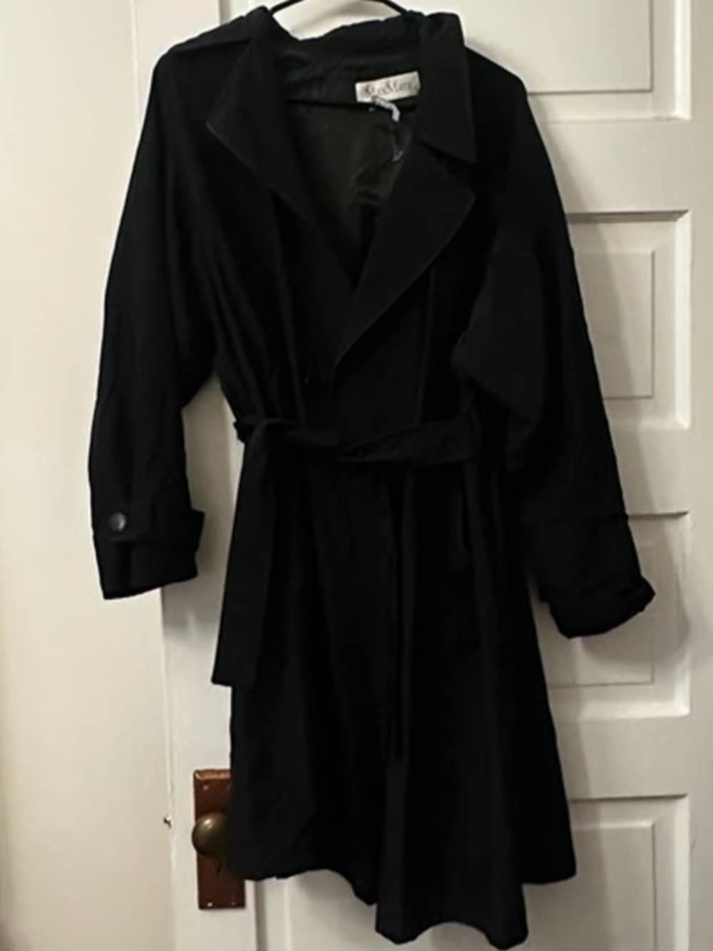 MaxMara Raincoat Trench Size 8 Black